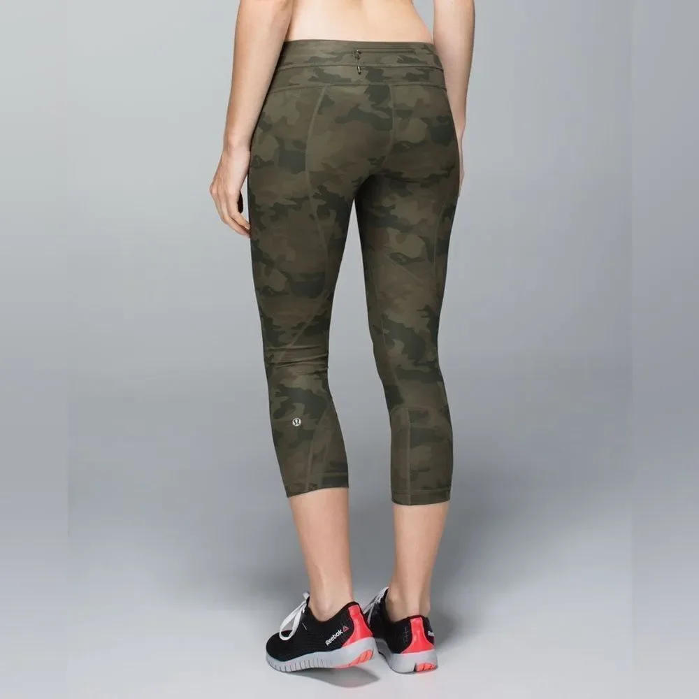 Lululemon Run: Inspire Crop II *All Luxtreme Savasana Camo Fatigue Green 4